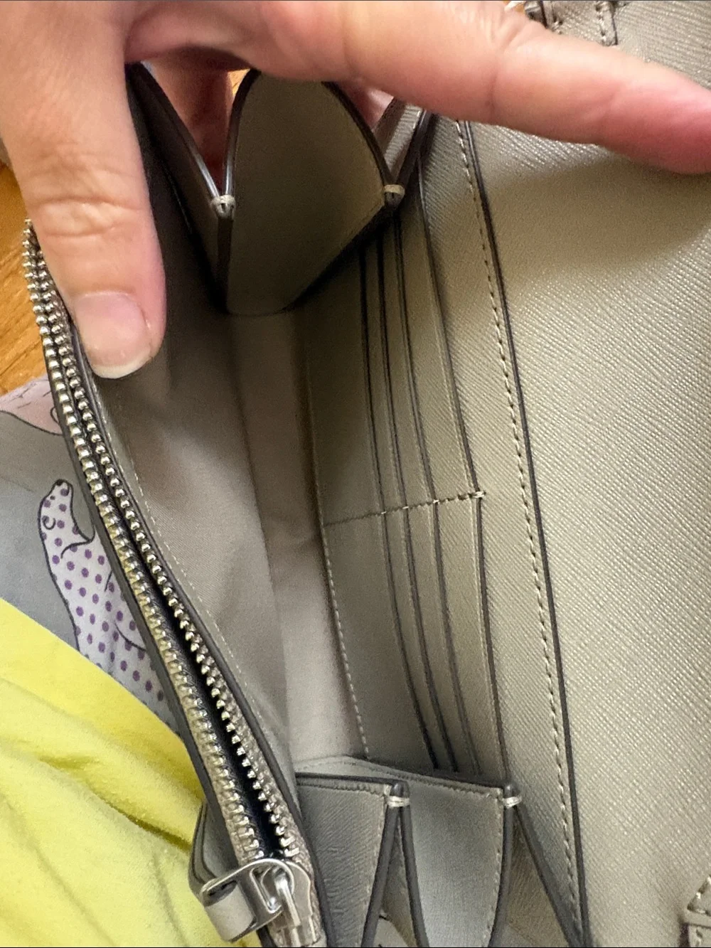 Tory Burch Light Gray Saffiano Leather Crossbody with Chain Strap
